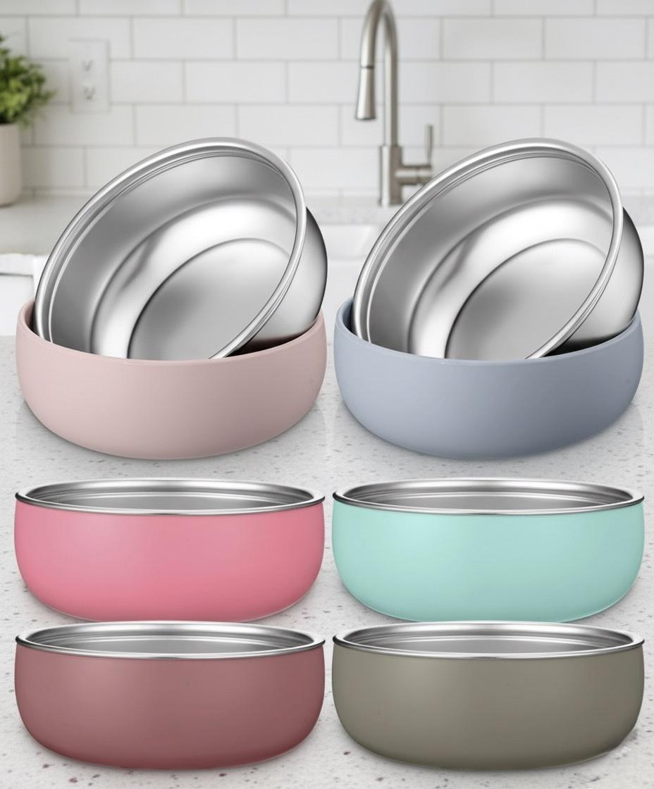 6-Pack Stainless Steel Baby Bowls with Silicone Shells